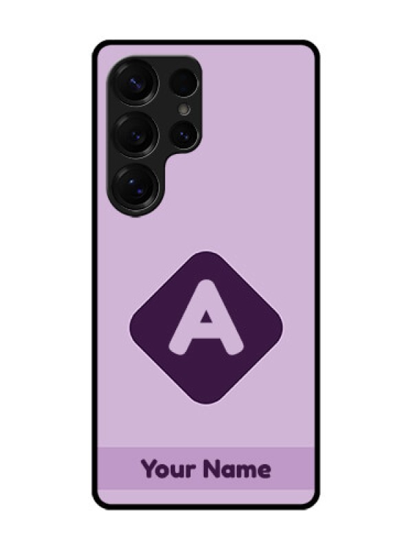 Custom Galaxy S25 Ultra 5G Custom Metal Phone Case - Custom Letter In Curved Badge Design