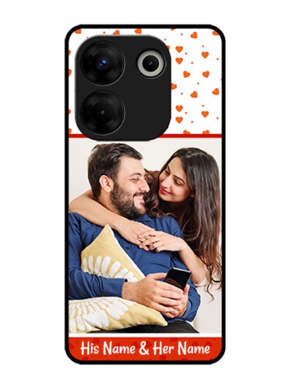 Custom Tecno Camon 20 Pro Custom Metal Phone CaseOrange Love Symbol Design