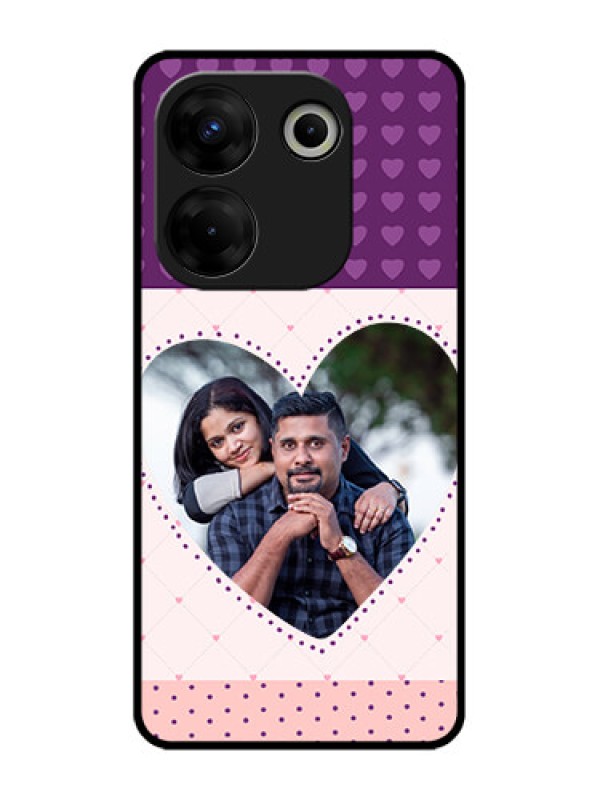 Custom Tecno Camon 20 Pro Custom Metal Phone CaseViolet Love Dots Design