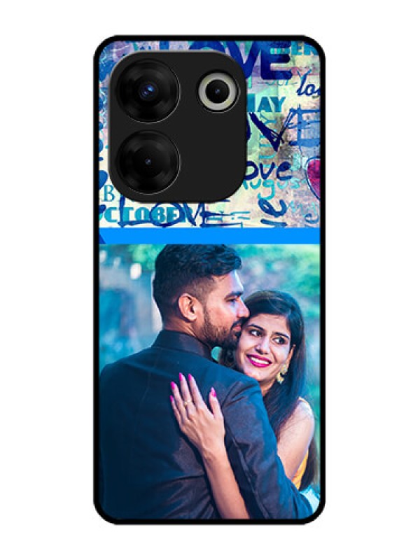 Custom Tecno Camon 20 Pro Custom Metal Phone CaseColorful Love Design