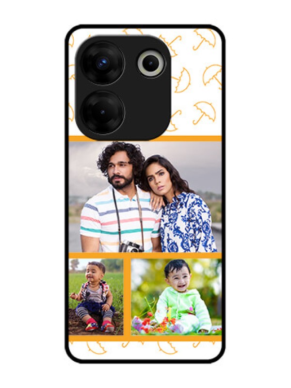 Custom Tecno Camon 20 Pro Custom Metal Phone CaseYellow Pattern Design