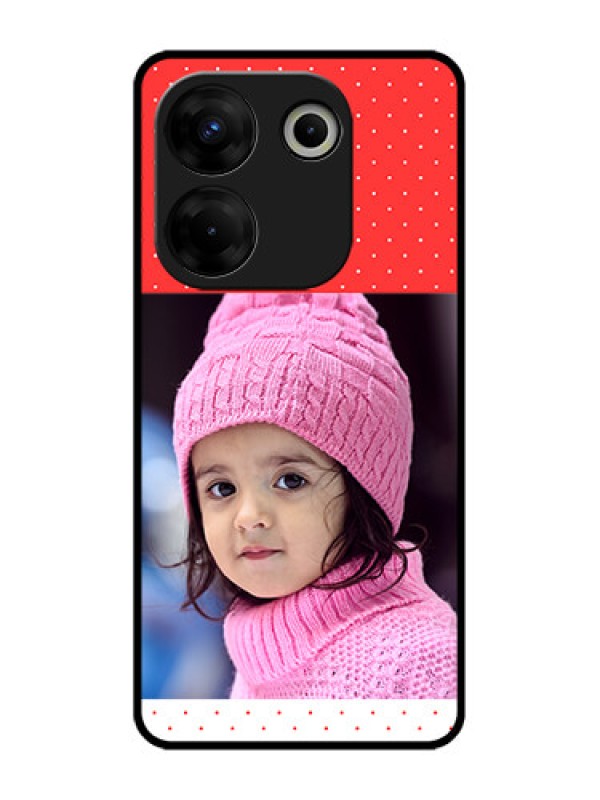 Custom Tecno Camon 20 Pro Custom Metal Phone CaseRed Pattern Design