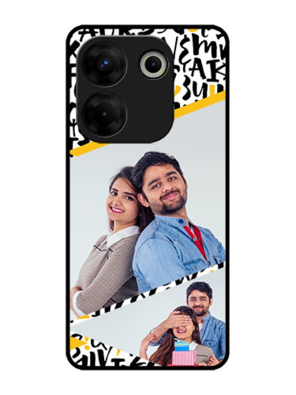 Custom Tecno Camon 20 Pro Custom Metal Phone CaseLetters Pattern Design