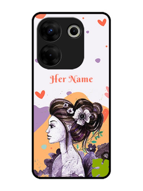 Custom Tecno Camon 20 Pro Custom Metal Phone CaseWoman And Nature Design