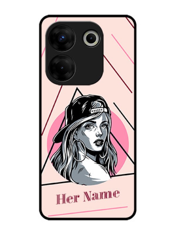 Custom Tecno Camon 20 Pro Custom Metal Phone CaseRockstar Girl Design