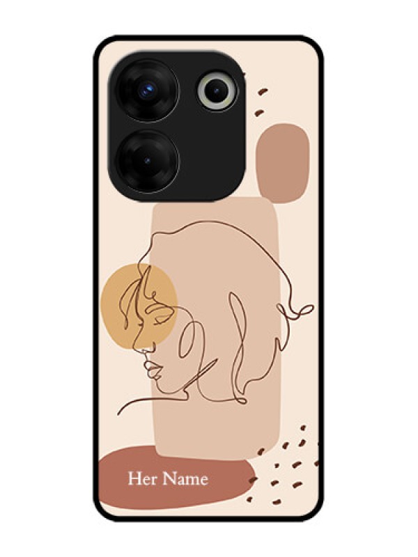 Custom Tecno Camon 20 Pro Custom Metal Phone CaseCalm Woman Line Art Design