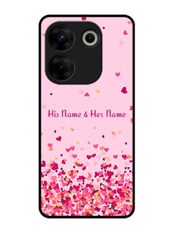 Custom Tecno Camon 20 Pro Custom Metal Phone CaseFloating Hearts Design