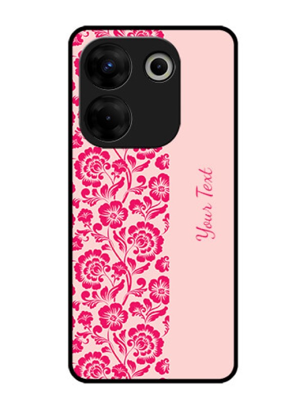 Custom Tecno Camon 20 Pro Custom Metal Phone CaseAttractive Floral Pattern Design