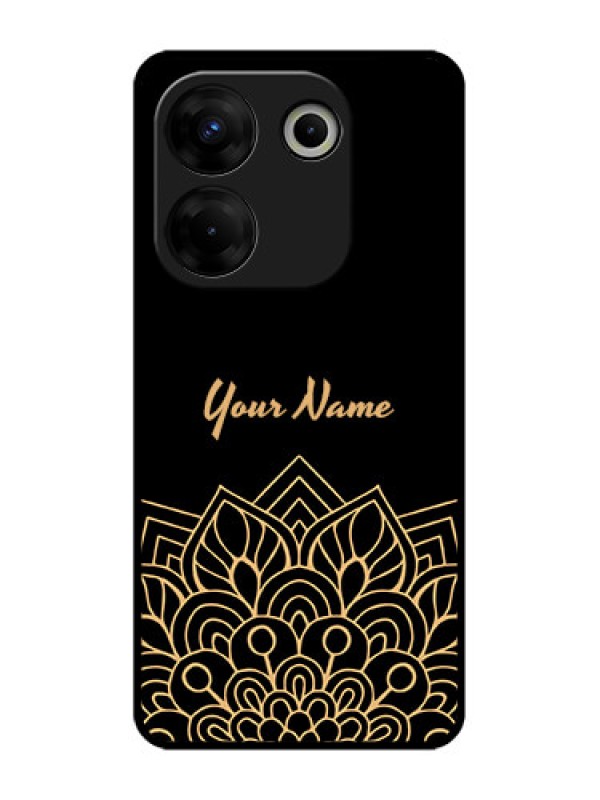 Custom Tecno Camon 20 Pro Custom Metal Phone CaseGolden Mandala Design