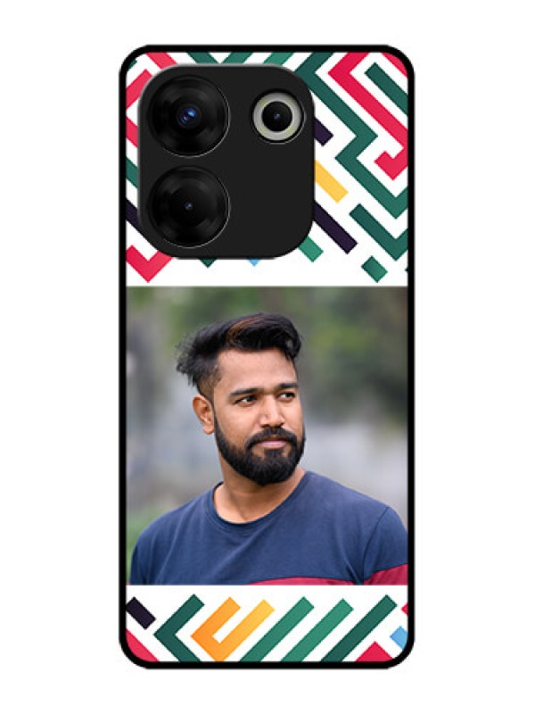 Custom Tecno Camon 20 Pro Custom Metal Phone CaseColorful Maze Pattern Design
