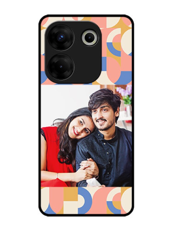 Custom Tecno Camon 20 Pro Custom Metal Phone CaseSemi - Circle Maze Pattern Design