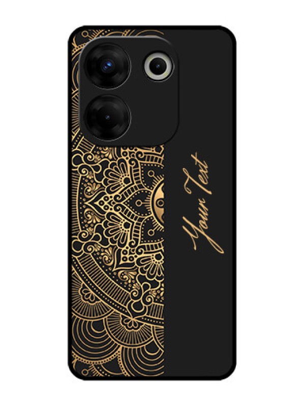 Custom Tecno Camon 20 Pro Custom Metal Phone CaseMandala Art With Custom Text Design