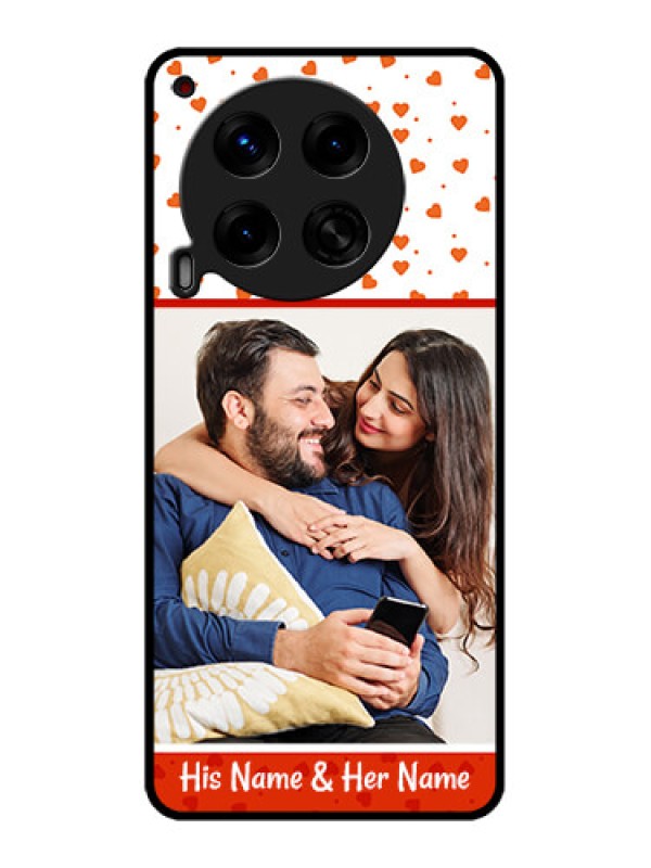 Custom Tecno Camon 30 5G Custom Metal Phone CaseOrange Love Symbol Design