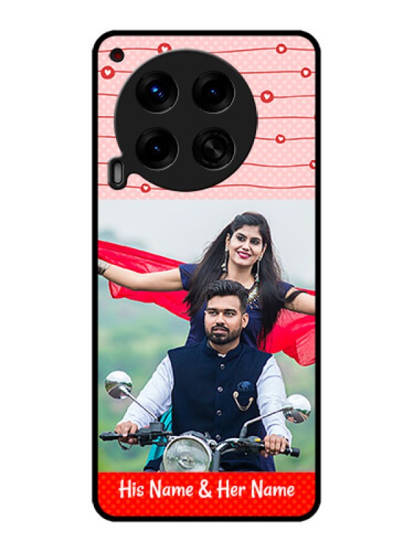 Custom Tecno Camon 30 5G Custom Metal Phone CaseRed Pattern Case Design