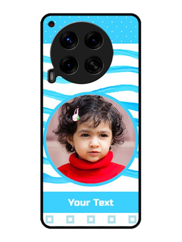 Custom Tecno Camon 30 5G Custom Metal Phone CaseSimple Blue Case Design