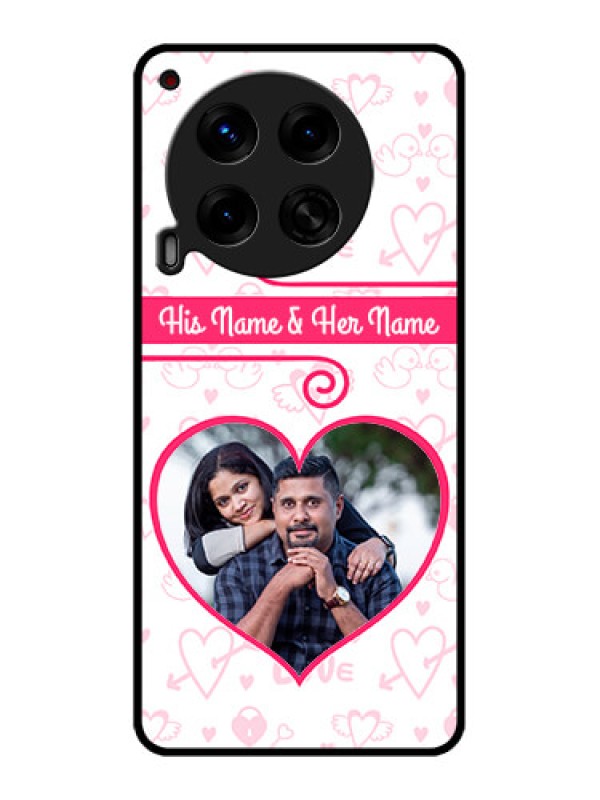 Custom Tecno Camon 30 5G Custom Metal Phone CaseHeart Shape Love Design