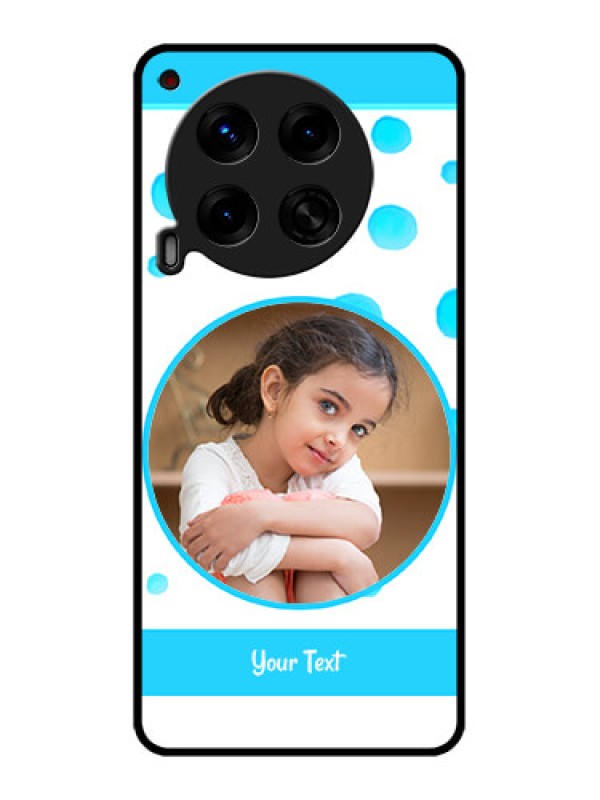 Custom Tecno Camon 30 5G Custom Metal Phone CaseBlue Bubbles Pattern Design