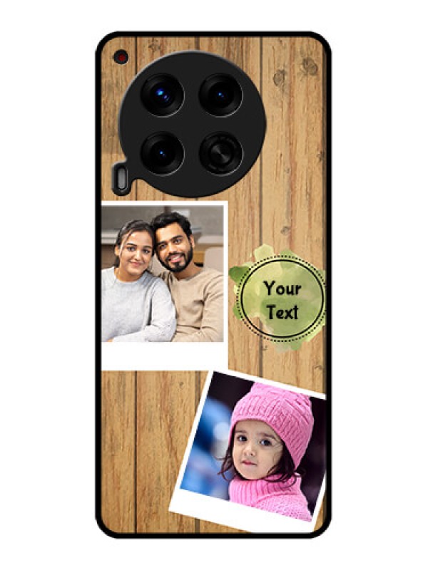 Custom Tecno Camon 30 5G Custom Metal Phone CaseWooden Texture Design