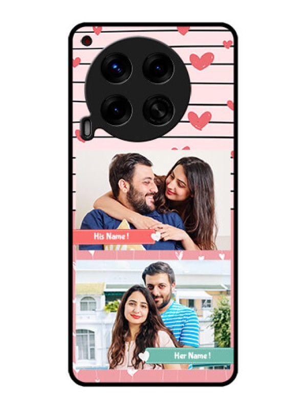 Custom Tecno Camon 30 5G Custom Metal Phone CasePhoto With Heart Design