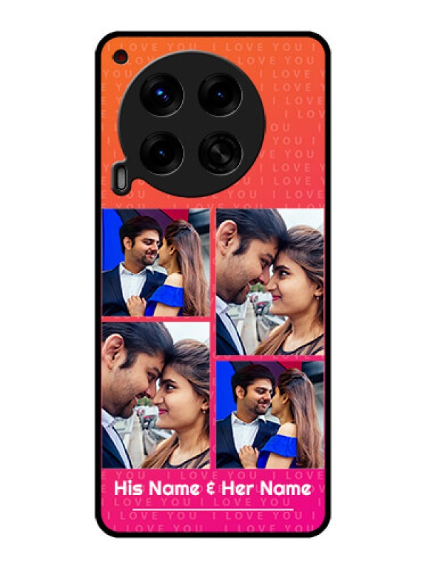 Custom Tecno Camon 30 5G Custom Metal Phone CaseI Love You Pink Design