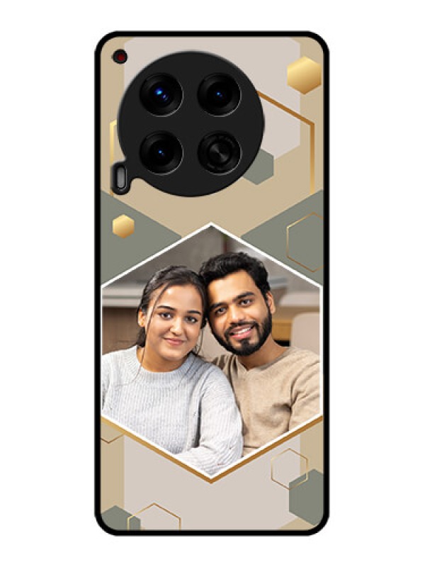 Custom Tecno Camon 30 5G Custom Metal Phone CaseStylish Hexagon Pattern Design