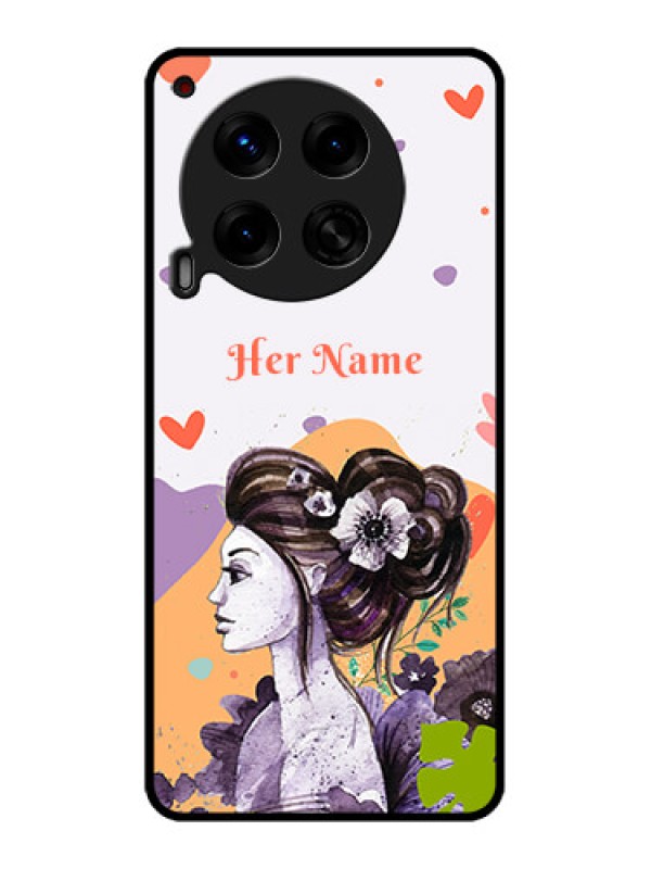 Custom Tecno Camon 30 5G Custom Metal Phone CaseWoman And Nature Design