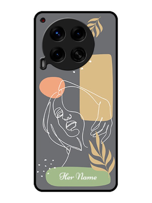 Custom Tecno Camon 30 5G Custom Metal Phone CaseGazing Woman Line Art Design
