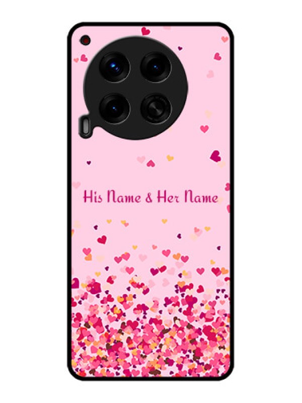 Custom Tecno Camon 30 5G Custom Metal Phone CaseFloating Hearts Design