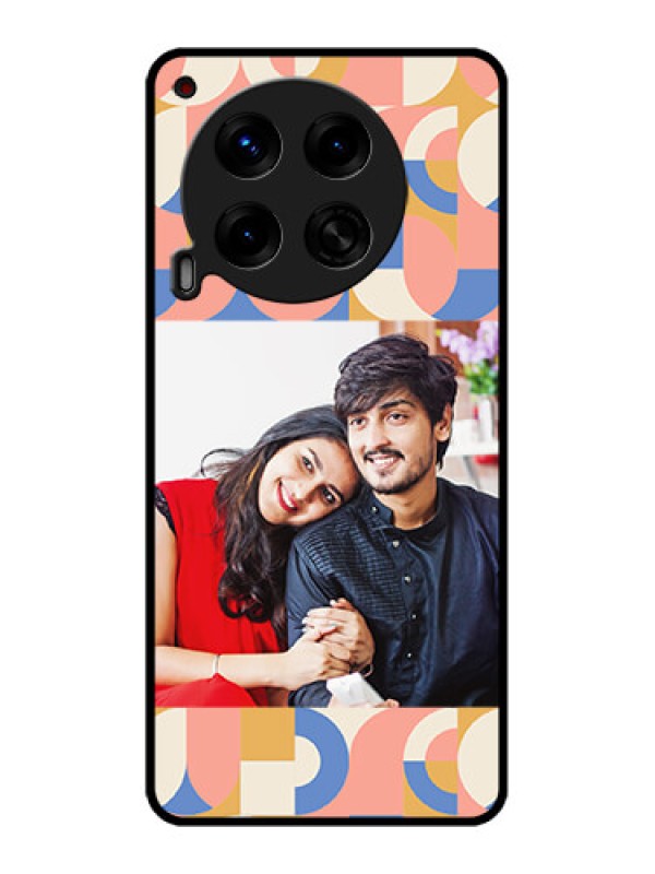 Custom Tecno Camon 30 5G Custom Metal Phone CaseSemi - Circle Maze Pattern Design