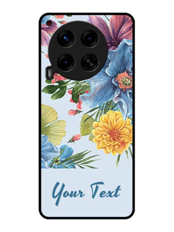 Custom Tecno Camon 30 5G Custom Metal Phone CaseStunning Watercolored Flowers Painting Design