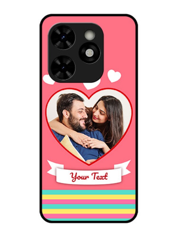 Custom Tecno Pop 8 Custom Metal Phone Case - Love Shapes Doodle Design