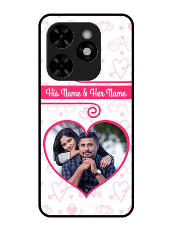 Custom Tecno Pop 8 Custom Metal Phone Case - Heart Shape Love Design