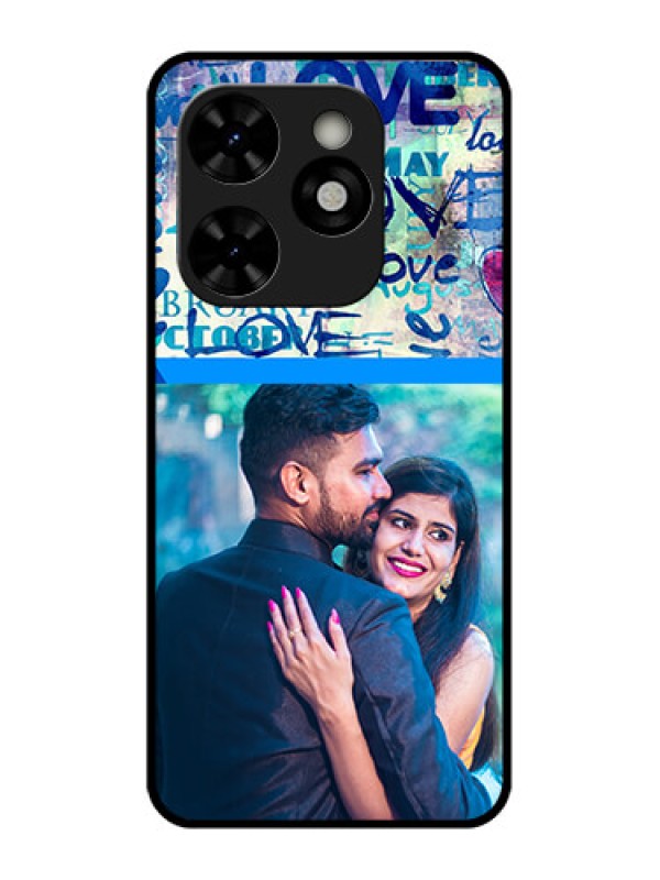 Custom Tecno Pop 8 Custom Metal Phone Case - Colorful Love Design