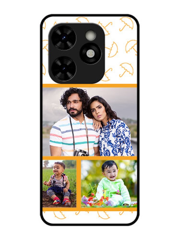 Custom Tecno Pop 8 Custom Metal Phone Case - Yellow Pattern Design