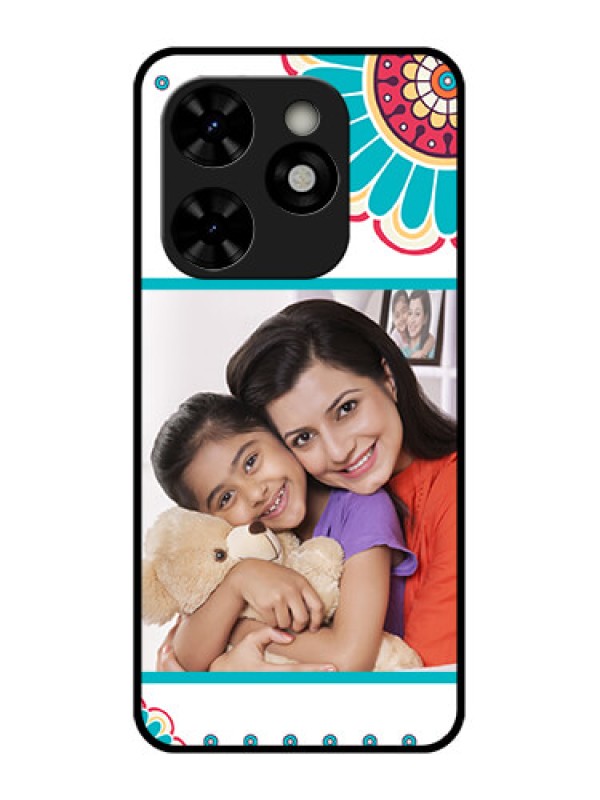 Custom Tecno Pop 8 Custom Metal Phone Case - Flower Design