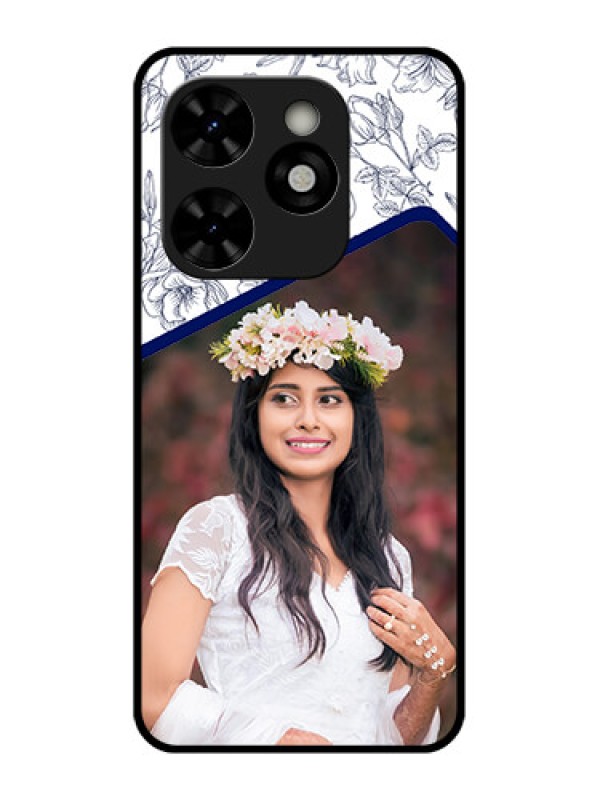 Custom Tecno Pop 8 Custom Metal Phone Case - Classy Floral Design