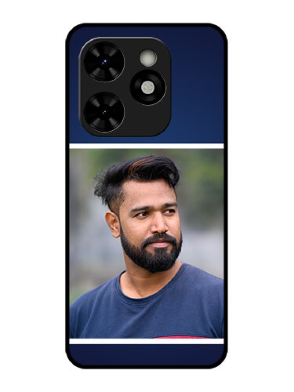 Custom Tecno Pop 8 Custom Metal Phone Case - Simple Royal Blue Design