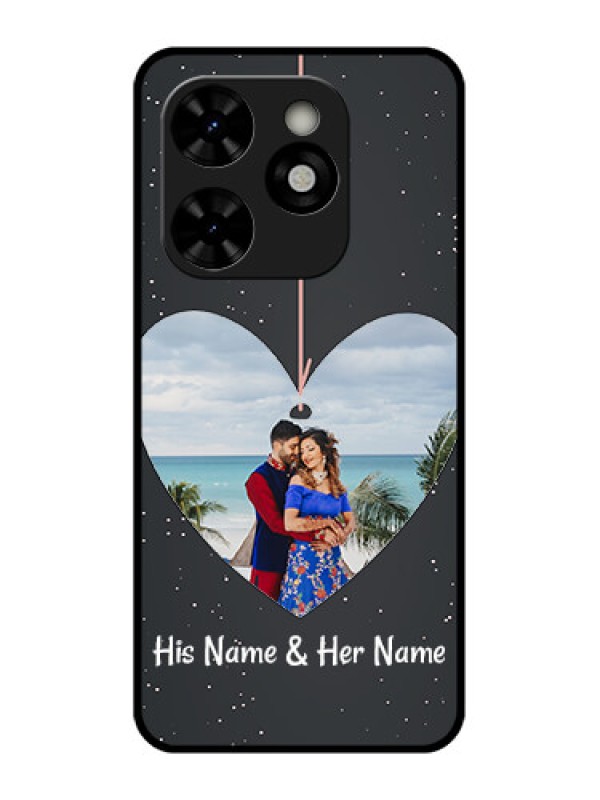 Custom Tecno Pop 8 Custom Metal Phone Case - Hanging Heart Design