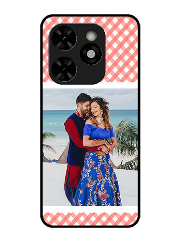 Custom Tecno Pop 8 Custom Metal Phone Case - Pink Pattern Design