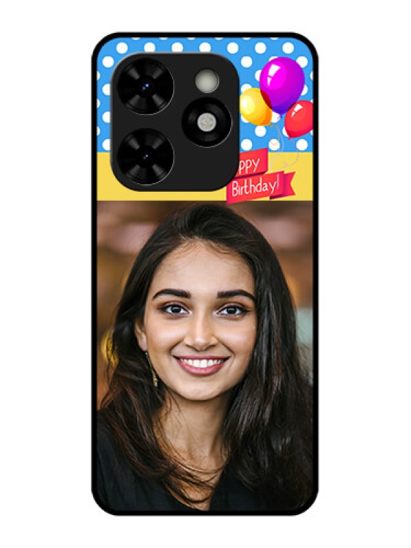 Custom Tecno Pop 8 Custom Metal Phone Case - Happy Birthday Design
