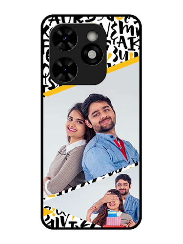 Custom Tecno Pop 8 Custom Metal Phone Case - Letters Pattern Design