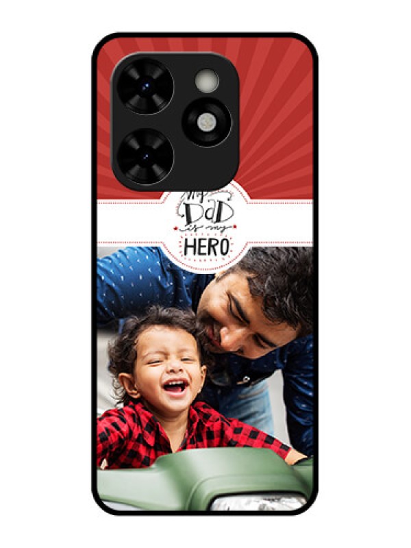 Custom Tecno Pop 8 Custom Metal Phone Case - My Dad Hero Design