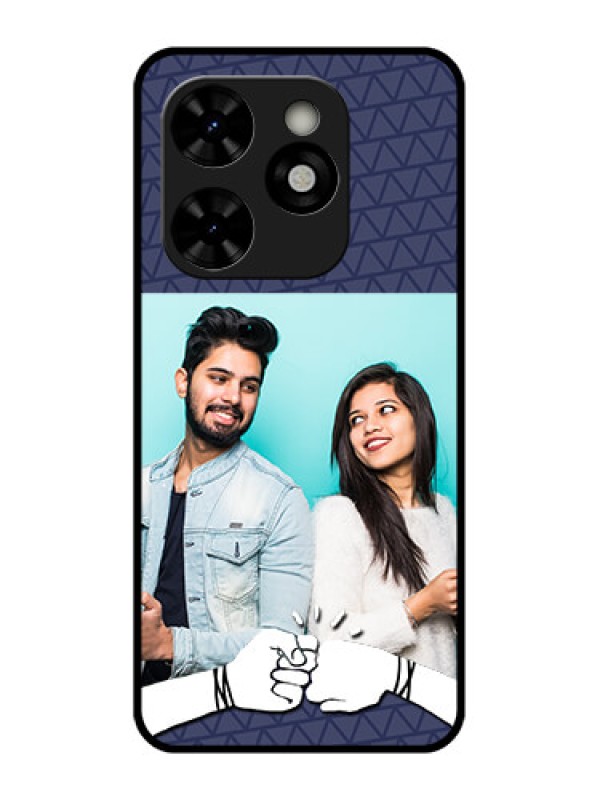 Custom Tecno Pop 8 Custom Metal Phone Case - With Best Friends Design