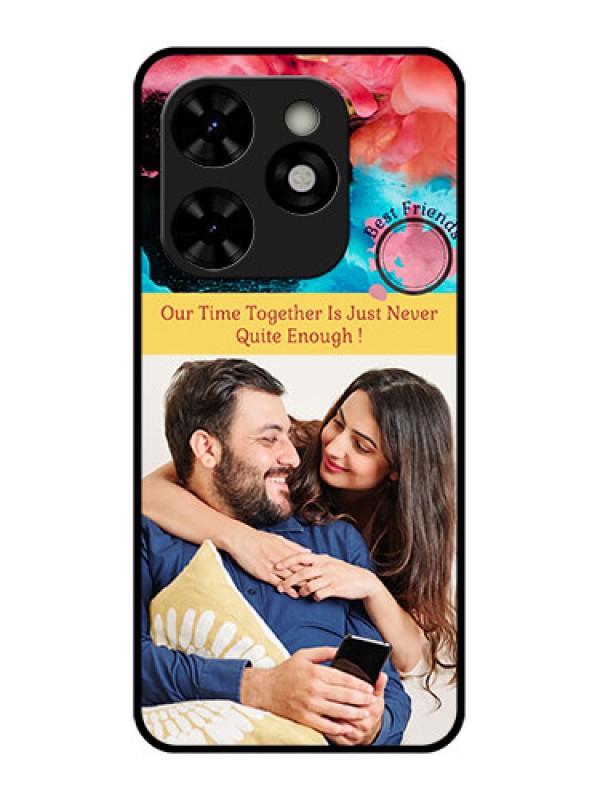 Custom Tecno Pop 8 Custom Metal Phone Case - Quote With Acrylic Painting Design