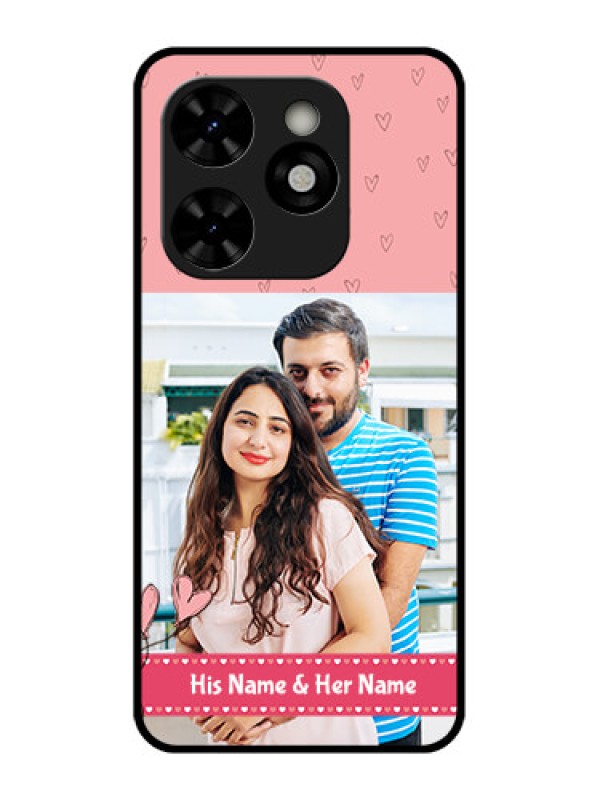 Custom Tecno Pop 8 Custom Metal Phone Case - Love Design Peach Color