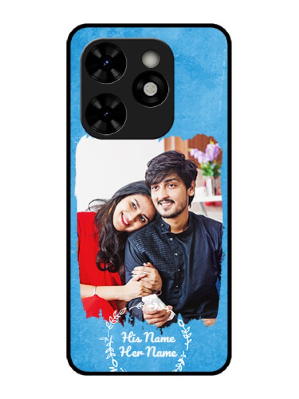 Custom Tecno Pop 8 Custom Metal Phone Case - Blue Color Vintage Design