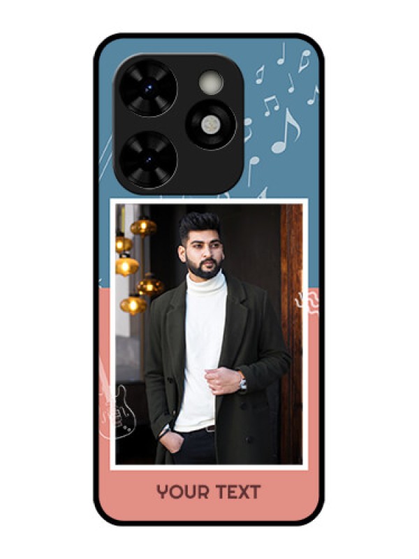 Custom Tecno Pop 8 Custom Metal Phone Case - With Color Musical Note Design