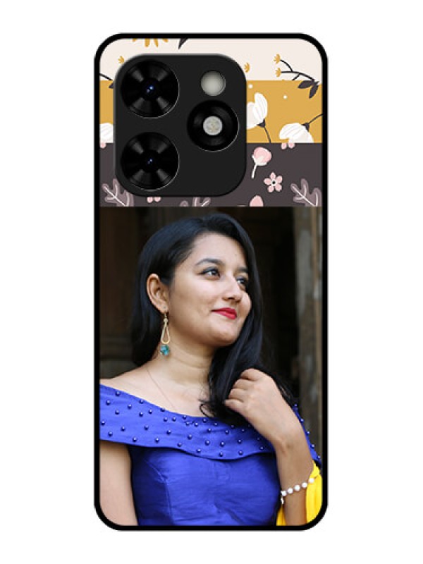 Custom Tecno Pop 8 Custom Metal Phone Case - Stylish Floral Design