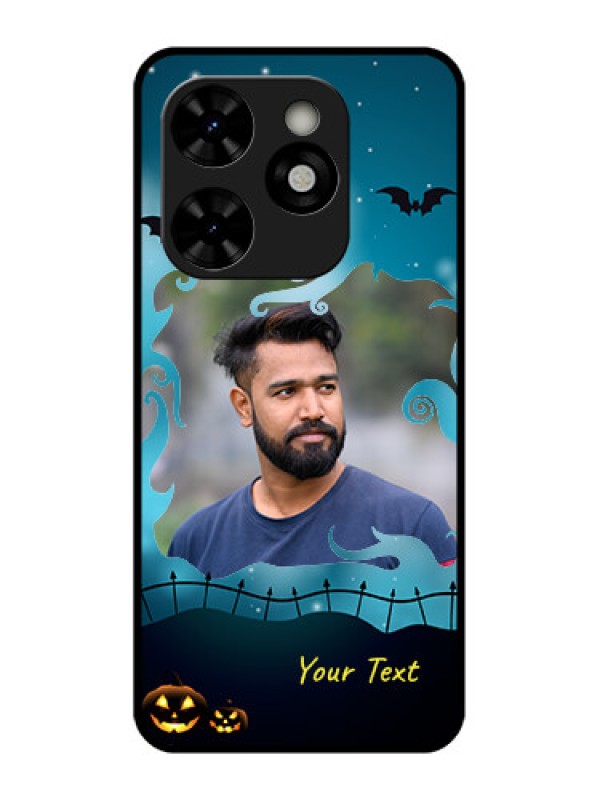 Custom Tecno Pop 8 Custom Metal Phone Case - Halloween Frame Design