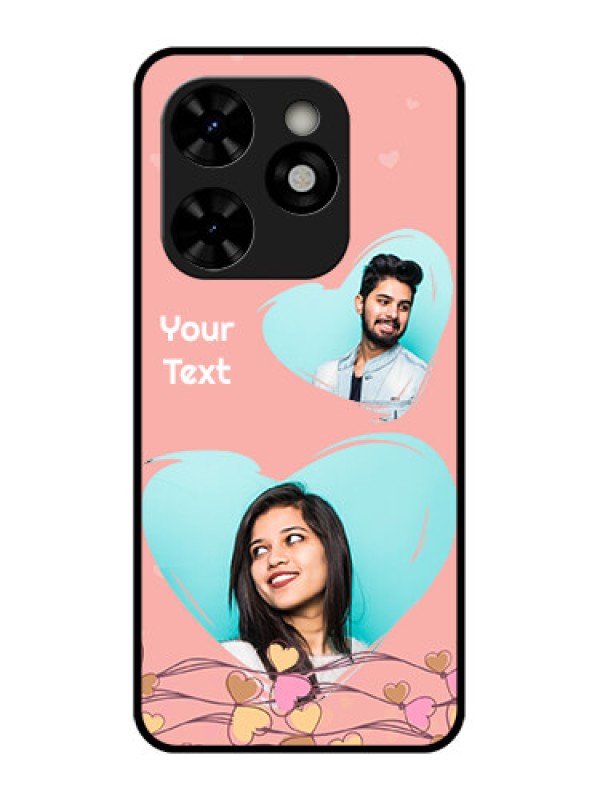 Custom Tecno Pop 8 Custom Metal Phone Case - Love Doodle Design